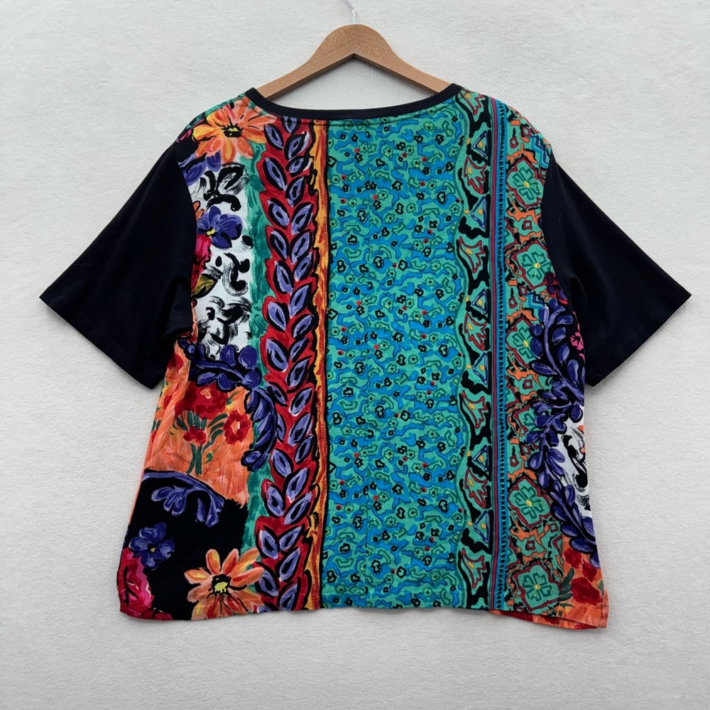 Vintage Carole Little Women’s 16 Floral Tunic Top Short Sleeve USA - Picture 2 of 6